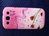 Capinha rosa, decorada para samsung SIII